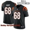 Black Home Embroidered Bobby Hart Cincinnati Bengals #68 Stitched Jersey