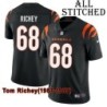 Black Home Embroidered Tom Richey Cincinnati Bengals #68 Stitched Jersey