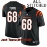 Black Home Embroidered Josh Tupou Cincinnati Bengals #68 Stitched Jersey