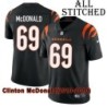 Black Home Embroidered Clinton McDonald Cincinnati Bengals #69 Stitched Jersey