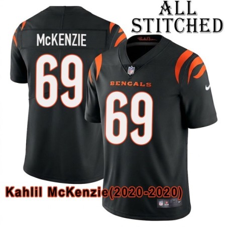 Black Home Embroidered Kahlil McKenzie Cincinnati Bengals #69 Stitched Jersey