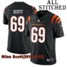 Black Home Embroidered Niles Scott Cincinnati Bengals #69 Stitched Jersey