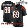 Black Home Embroidered Alex Stepanovich Cincinnati Bengals #69 Stitched Jersey