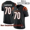 Black Home Embroidered Ron Carpenter Cincinnati Bengals #70 Stitched Jersey