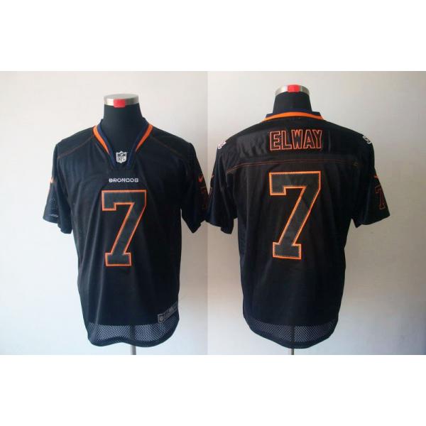[NEW,Lights-Out]John Elway Football Jersey -Denver #7 Black Jersey