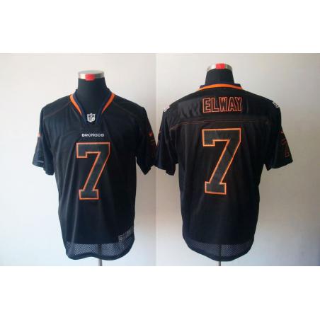 [NEW,Lights-Out]John Elway Football Jersey -Denver #7 Black Jersey