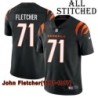 Black Home Embroidered John Fletcher Cincinnati Bengals #71 Stitched Jersey