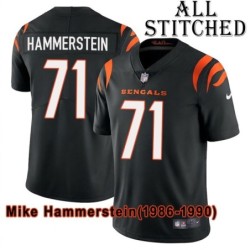 Black Home Embroidered Mike Hammerstein Cincinnati Bengals #71 Stitched Jersey