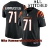 Black Home Embroidered Mike Hammerstein Cincinnati Bengals #71 Stitched Jersey