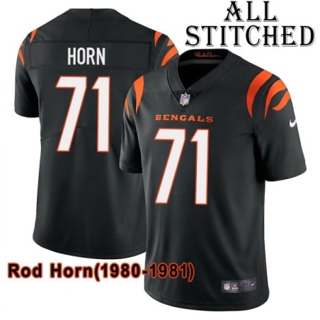 Black Home Embroidered Rod Horn Cincinnati Bengals #71 Stitched Jersey