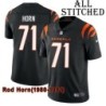 Black Home Embroidered Rod Horn Cincinnati Bengals #71 Stitched Jersey