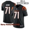 Black Home Embroidered Garry Howe Cincinnati Bengals #71 Stitched Jersey