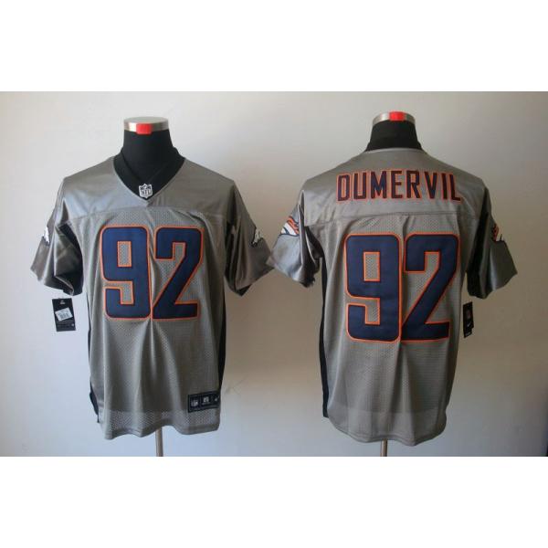 [NEW,Gray-Shadow]Elvis Dumervil Football Jersey -Denver #92 Gray Jersey