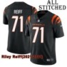 Black Home Embroidered Riley Reiff Cincinnati Bengals #71 Stitched Jersey