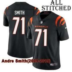 Black Home Embroidered Andre Smith Cincinnati Bengals #71 Stitched Jersey