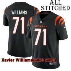 Black Home Embroidered Xavier Williams Cincinnati Bengals #71 Stitched Jersey