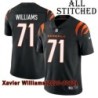 Black Home Embroidered Xavier Williams Cincinnati Bengals #71 Stitched Jersey