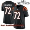 Black Home Embroidered Scott Brumfield Cincinnati Bengals #72 Stitched Jersey