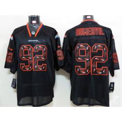 [NEW,Lights-Out with logos]Elvis Dumervil Football Jersey -Denver #92 Black Jersey