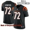 Black Home Embroidered Matt O'Dwyer Cincinnati Bengals #72 Stitched Jersey