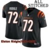 Black Home Embroidered Elston Ridgle Cincinnati Bengals #72 Stitched Jersey
