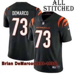 Black Home Embroidered Brian DeMarco Cincinnati Bengals #73 Stitched Jersey