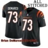 Black Home Embroidered Brian DeMarco Cincinnati Bengals #73 Stitched Jersey