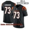 Black Home Embroidered Eddie Edwards Cincinnati Bengals #73 Stitched Jersey