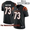 Black Home Embroidered Pat Matson Cincinnati Bengals #73 Stitched Jersey