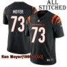 Black Home Embroidered Ken Moyer Cincinnati Bengals #73 Stitched Jersey