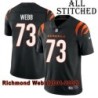 Black Home Embroidered Richmond Webb Cincinnati Bengals #73 Stitched Jersey
