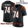 Black Home Embroidered Glenn Bujnoch Cincinnati Bengals #74 Stitched Jersey