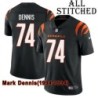 Black Home Embroidered Mark Dennis Cincinnati Bengals #74 Stitched Jersey
