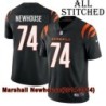 Black Home Embroidered Marshall Newhouse Cincinnati Bengals #74 Stitched Jersey