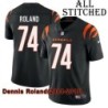 Black Home Embroidered Dennis Roland Cincinnati Bengals #74 Stitched Jersey