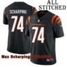 Black Home Embroidered Max Scharping Cincinnati Bengals #74 Stitched Jersey