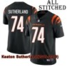 Black Home Embroidered Keaton Sutherland Cincinnati Bengals #74 Stitched Jersey
