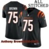 Black Home Embroidered Anthony Brown Cincinnati Bengals #75 Stitched Jersey