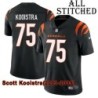 Black Home Embroidered Scott Kooistra Cincinnati Bengals #75 Stitched Jersey