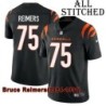 Black Home Embroidered Bruce Reimers Cincinnati Bengals #75 Stitched Jersey