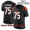 Black Home Embroidered Jamain Stephens Cincinnati Bengals #75 Stitched Jersey