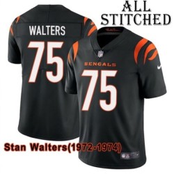 Black Home Embroidered Stan Walters Cincinnati Bengals #75 Stitched Jersey