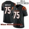 Black Home Embroidered Wilson Whitley Cincinnati Bengals #75 Stitched Jersey