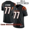 Black Home Embroidered Caleb Etienne Cincinnati Bengals #77 Stitched Jersey
