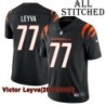Black Home Embroidered Victor Leyva Cincinnati Bengals #77 Stitched Jersey