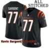 Black Home Embroidered Kevin Sargent Cincinnati Bengals #77 Stitched Jersey