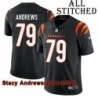 Black Home Embroidered Stacy Andrews Cincinnati Bengals #79 Stitched Jersey