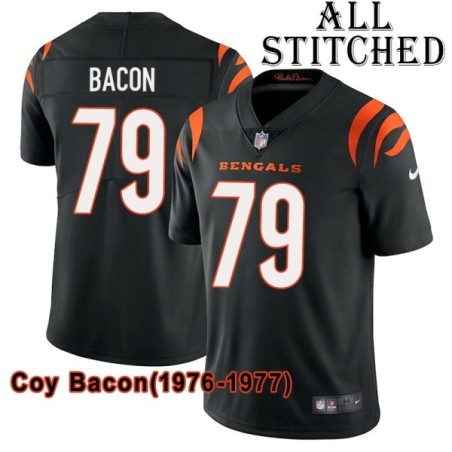 Black Home Embroidered Coy Bacon Cincinnati Bengals #79 Stitched Jersey