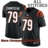Black Home Embroidered Steve Chomyszak Cincinnati Bengals #79 Stitched Jersey