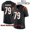 Black Home Embroidered Scott Rehberg Cincinnati Bengals #79 Stitched Jersey
